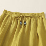 Buddha Stones Summer Casual Minimalist Drawstring Solid Cropped Pants Women's Wide Leg Pants With Pockets
