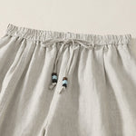 Buddha Stones Summer Casual Minimalist Drawstring Solid Cropped Pants Women's Wide Leg Pants With Pockets