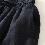 Buddha Stones Summer Casual Minimalist Drawstring Solid Cropped Pants Women's Wide Leg Pants With Pockets