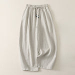 Buddha Stones Summer Casual Minimalist Drawstring Solid Cropped Pants Women's Wide Leg Pants With Pockets