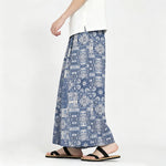 Buddha Stones Summer Boho Casual Drawstring Floral Capri Pants Men's Wide Leg Pants With Pocket