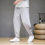 Buddha Stones Summer Casual Minimalist Drawstring Solid Capri Pants Men's Tapered Pants With Pocket