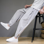 Buddha Stones Summer Casual Minimalist Drawstring Solid Capri Pants Men's Tapered Pants With Pocket