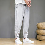 Buddha Stones Summer Casual Minimalist Drawstring Solid Capri Pants Men's Tapered Pants With Pocket