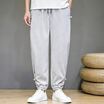 Buddha Stones Summer Casual Minimalist Drawstring Solid Capri Pants Men's Tapered Pants With Pocket