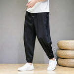 Buddha Stones Summer Casual Minimalist Drawstring Solid Capri Pants Men's Tapered Pants With Pocket