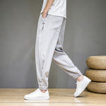 Buddha Stones Summer Casual Minimalist Drawstring Solid Capri Pants Men's Tapered Pants With Pocket
