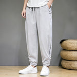 Buddha Stones Summer Casual Minimalist Drawstring Solid Capri Pants Men's Tapered Pants With Pocket