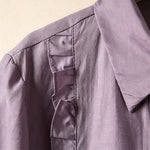 Buddha Stones Summer Elegant Vintage Button-up Solid Front Pleated Ruffle Women's Short Sleeve Shirts