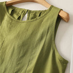 Buddha Stones Summer Elegant Pleated Solid Tank Top Vertical Seam Women's Sleeveless T-shirts