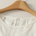 Buddha Stones Summer Elegant Pleated Solid Tank Top Vertical Seam Women's Sleeveless T-shirts