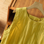 Buddha Stones Summer Casual Minimalist Solid Tank Top Irregular Back Design Women's Sleeveless Shirts