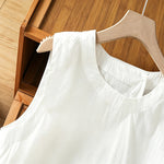 Buddha Stones Summer Casual Minimalist Solid Tank Top Irregular Back Design Women's Sleeveless Shirts