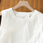 Buddha Stones Summer Casual Minimalist Solid Tank Top Irregular Back Design Women's Sleeveless Shirts