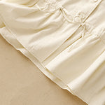 Buddha Stones Summer Casual Vintage Button-Up Drawstring Solid Tank Top Women's Sleeveless Shirts