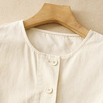 Buddha Stones Summer Casual Vintage Button-Up Drawstring Solid Tank Top Women's Sleeveless Shirts