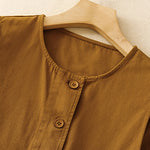 Buddha Stones Summer Casual Vintage Button-Up Drawstring Solid Tank Top Women's Sleeveless Shirts