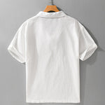 Buddha Stones Summer Casual Minimalist Button-Up Solid Lapel Men's Short Sleeve Shirts