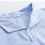 Buddha Stones Summer Casual Minimalist Button-Up Solid Lapel Men's Short Sleeve Shirts