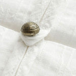 Buddha Stones Summer Tang Style Casual Mandarin Collar Frog Button Solid Men's Elbow-Length Sleeve Shirts With Pockets
