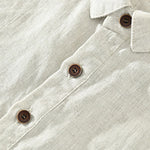 Buddha Stones Summer Casual Minimalist Button-Up Solid Linen Men's Short Sleeve Shirts