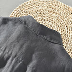 Buddha Stones Summer Casual Minimalist Button-Up Solid Linen Men's Short Sleeve Shirts