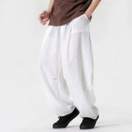 Buddha Stones Spring Summer Casual Minimalist Drawstring Solid Long Pants Men's Straight Leg Pants With Pocket