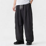 Buddha Stones Spring Summer Casual Minimalist Drawstring Solid Long Pants Men's Straight Leg Pants With Pocket