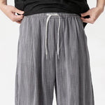 Buddha Stones Spring Summer Casual Minimalist Drawstring Solid Long Pants Men's Straight Leg Pants With Pocket