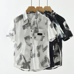 Buddha Stones Summer Casual Button-Up Abstract Men's Short Sleeve Shirts With Pocket