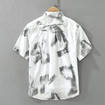 Buddha Stones Summer Casual Button-Up Abstract Men's Short Sleeve Shirts With Pocket