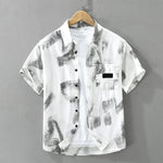 Buddha Stones Summer Casual Button-Up Abstract Men's Short Sleeve Shirts With Pocket