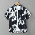 Buddha Stones Summer Casual Button-Up Abstract Men's Short Sleeve Shirts With Pocket