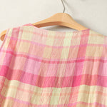 Buddha Stones Summer Casual Vintage Plaid Women's Summer Sleeveless Dresse With Pocket