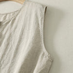 Buddha Stones Summer Casual Minimalist Button-Up Geometric Women's Sleeveless Shirts Tank Top