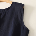 Buddha Stones Summer Casual Minimalist Button-Up Geometric Women's Sleeveless Shirts Tank Top
