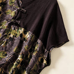 Buddha Stones Summer Casual Vintage Tang Style Pankou Floral Sunflowers Women's Short Sleeve Shirts