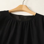 Buddha Stones Summer Casual Minimalist Solid Crew Neck Women's Short Sleeve Dresses With Pockets