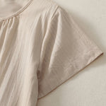 Buddha Stones Summer Casual Minimalist Solid Crew Neck Women's Short Sleeve Dresses With Pockets