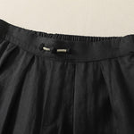 Buddha Stones Summer Casual Minimalist Solid Cropped Pants Pleated Women's Harem Pants With Pockets