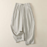 Buddha Stones Summer Casual Minimalist Solid Cropped Pants Pleated Women's Harem Pants With Pockets