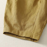 Buddha Stones Summer Casual Minimalist Solid Cropped Pants Pleated Women's Harem Pants With Pockets