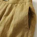 Buddha Stones Summer Casual Minimalist Solid Cropped Pants Pleated Women's Harem Pants With Pockets