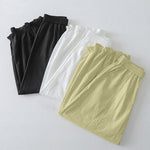 Buddha Stones Summer Casual Minimalist Solid Ruffled Hem Ankle Pants Women's Harem Pants With Pockets