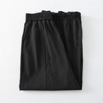 Buddha Stones Summer Casual Minimalist Solid Ruffled Hem Ankle Pants Women's Harem Pants With Pockets