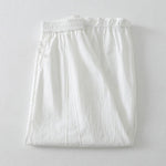 Buddha Stones Summer Casual Minimalist Solid Ruffled Hem Ankle Pants Women's Harem Pants With Pockets