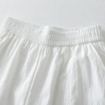 Buddha Stones Summer Casual Minimalist Solid Ruffled Hem Ankle Pants Women's Harem Pants With Pockets
