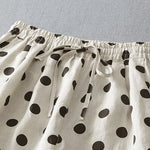 Buddha Stones Summer Casual Vintage Drawstring Floral Polka dots Cropped Pants Women's Harem Pants With Pocket