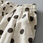 Buddha Stones Summer Casual Vintage Drawstring Floral Polka dots Cropped Pants Women's Harem Pants With Pocket