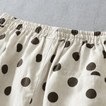 Buddha Stones Summer Casual Vintage Drawstring Floral Polka dots Cropped Pants Women's Harem Pants With Pocket